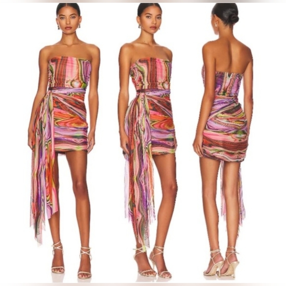 Elliatt Multicolor Whimsical Strapless Nala Dress Size Med. - Picture 3 of 9
